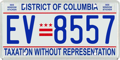 DC license plate EV8557