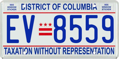 DC license plate EV8559