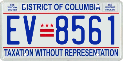 DC license plate EV8561