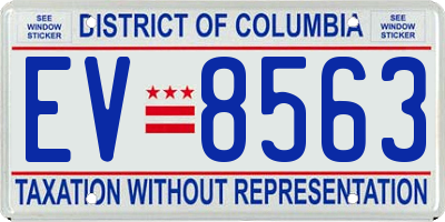 DC license plate EV8563