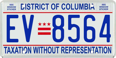 DC license plate EV8564