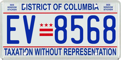 DC license plate EV8568