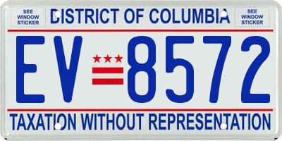 DC license plate EV8572