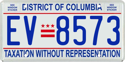 DC license plate EV8573