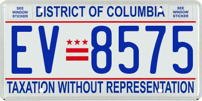 DC license plate EV8575