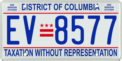 DC license plate EV8577