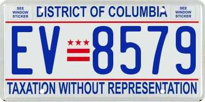 DC license plate EV8579