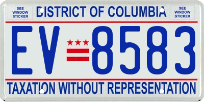 DC license plate EV8583