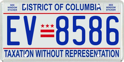 DC license plate EV8586