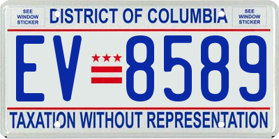 DC license plate EV8589
