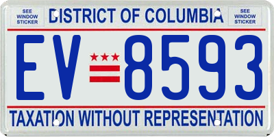DC license plate EV8593