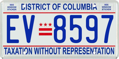 DC license plate EV8597