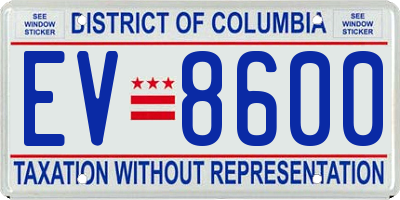 DC license plate EV8600