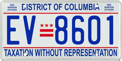 DC license plate EV8601