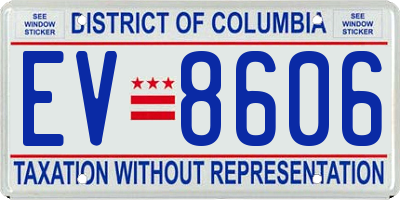 DC license plate EV8606