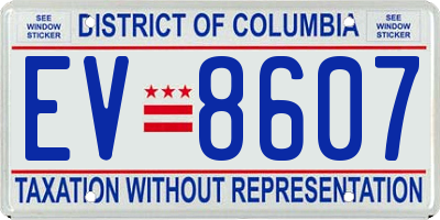 DC license plate EV8607