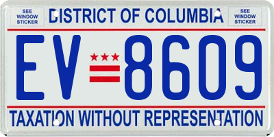 DC license plate EV8609