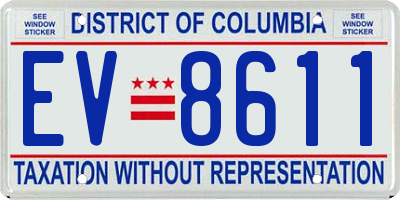 DC license plate EV8611