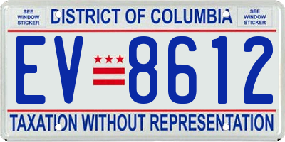 DC license plate EV8612