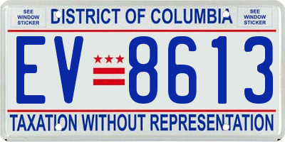 DC license plate EV8613
