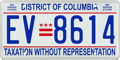 DC license plate EV8614