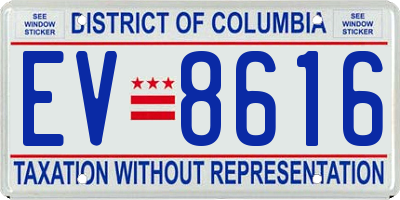 DC license plate EV8616