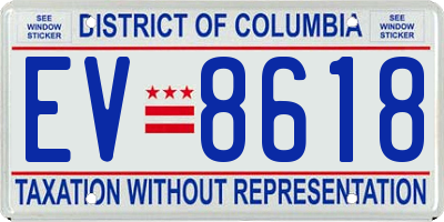 DC license plate EV8618