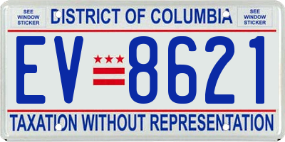DC license plate EV8621