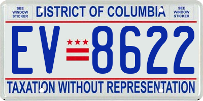 DC license plate EV8622