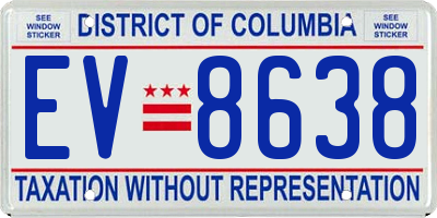 DC license plate EV8638