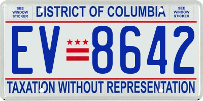 DC license plate EV8642