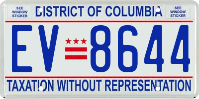 DC license plate EV8644