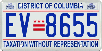 DC license plate EV8655