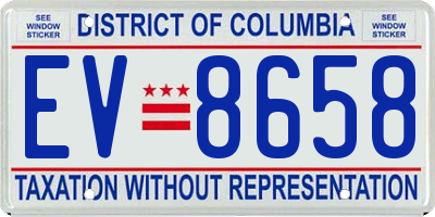 DC license plate EV8658