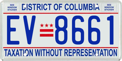 DC license plate EV8661