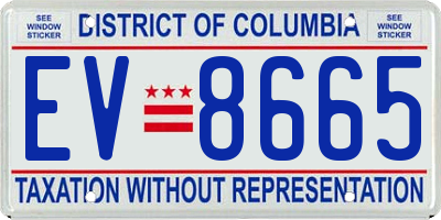 DC license plate EV8665