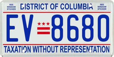 DC license plate EV8680