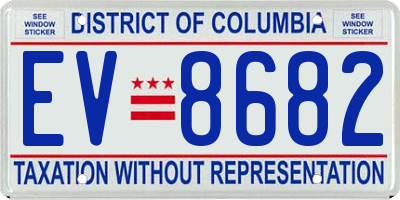DC license plate EV8682