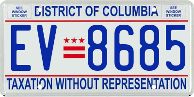 DC license plate EV8685