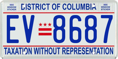 DC license plate EV8687