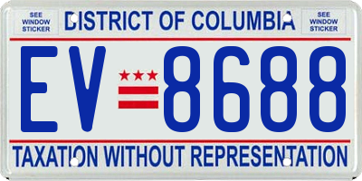 DC license plate EV8688