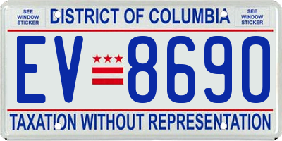 DC license plate EV8690