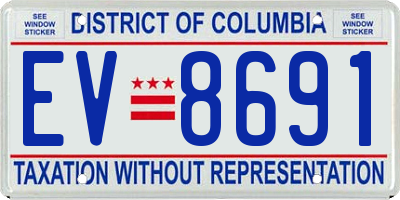 DC license plate EV8691