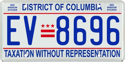 DC license plate EV8696