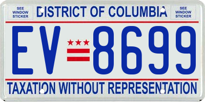 DC license plate EV8699