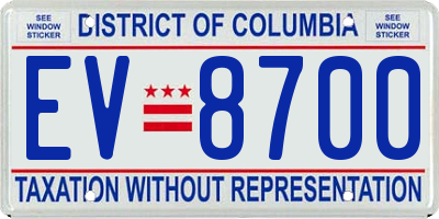 DC license plate EV8700