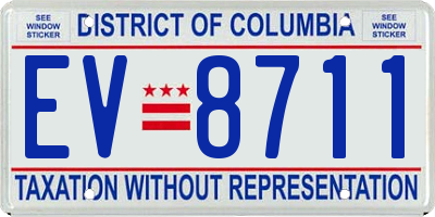 DC license plate EV8711