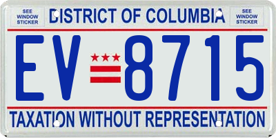 DC license plate EV8715