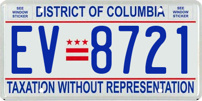DC license plate EV8721