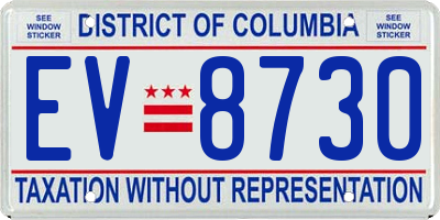 DC license plate EV8730